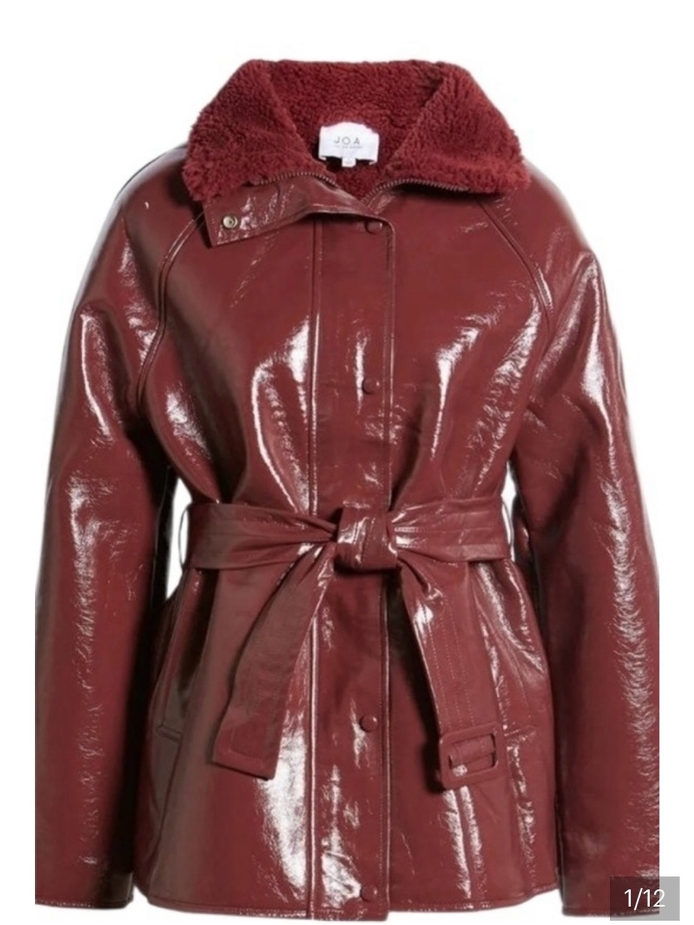 J.O.A Faux fur lined tie waist coat